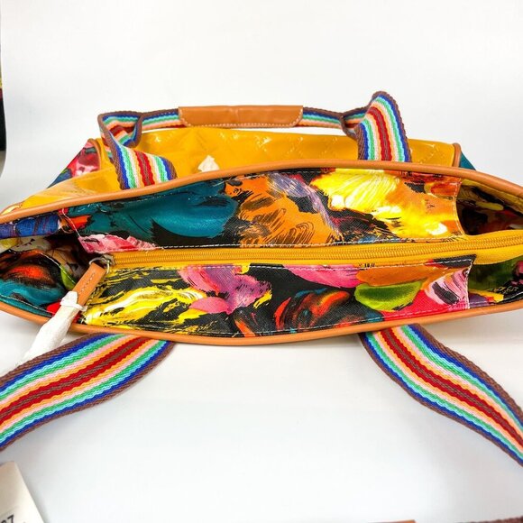 Yellow Patent Leather Quilted Tote Bag Owl Embroidery - Picture 6 of 7